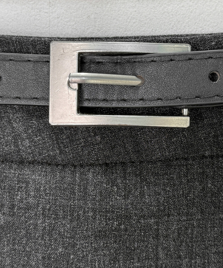 【ベルト付き】モダンスリットミニパンツスカート