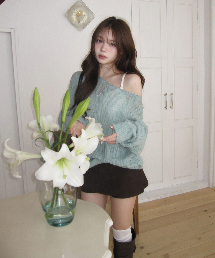 コットンミニスカートパンツ｜ミニスカート｜韓国ファッション