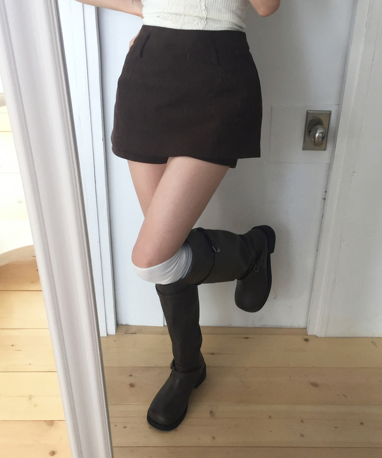 コットンミニスカートパンツ｜ミニスカート｜韓国ファッション