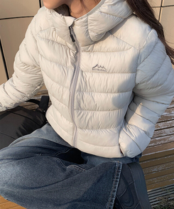 軽量ストリングフードダウンジャンパー GRAY