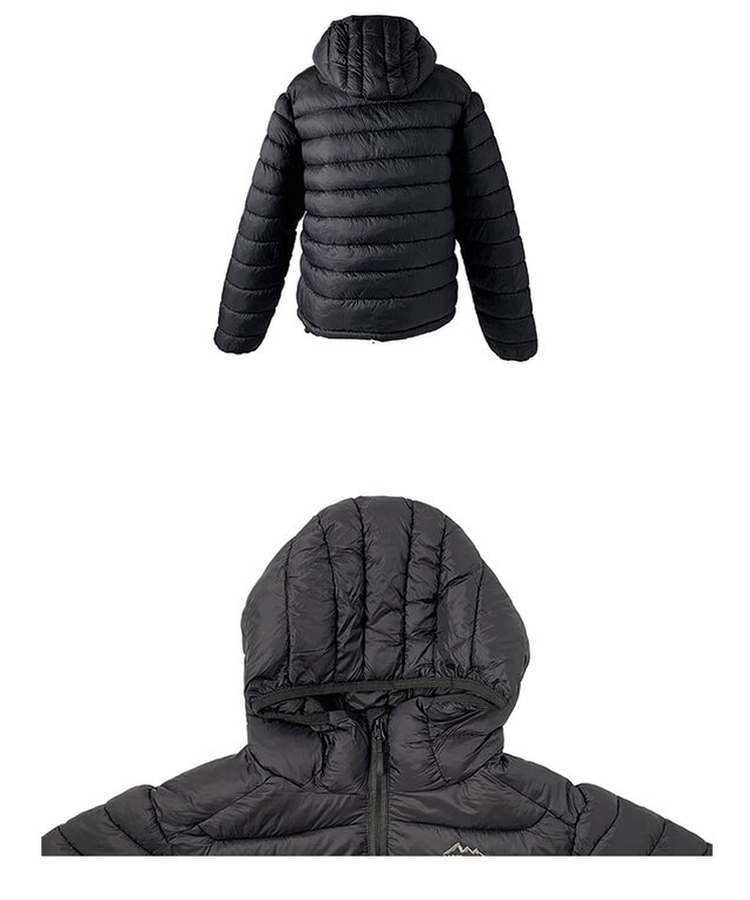 軽量ストリングフードダウンジャンパー