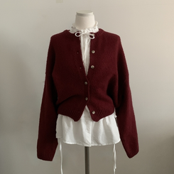 リボンフリルハイネックブラウス