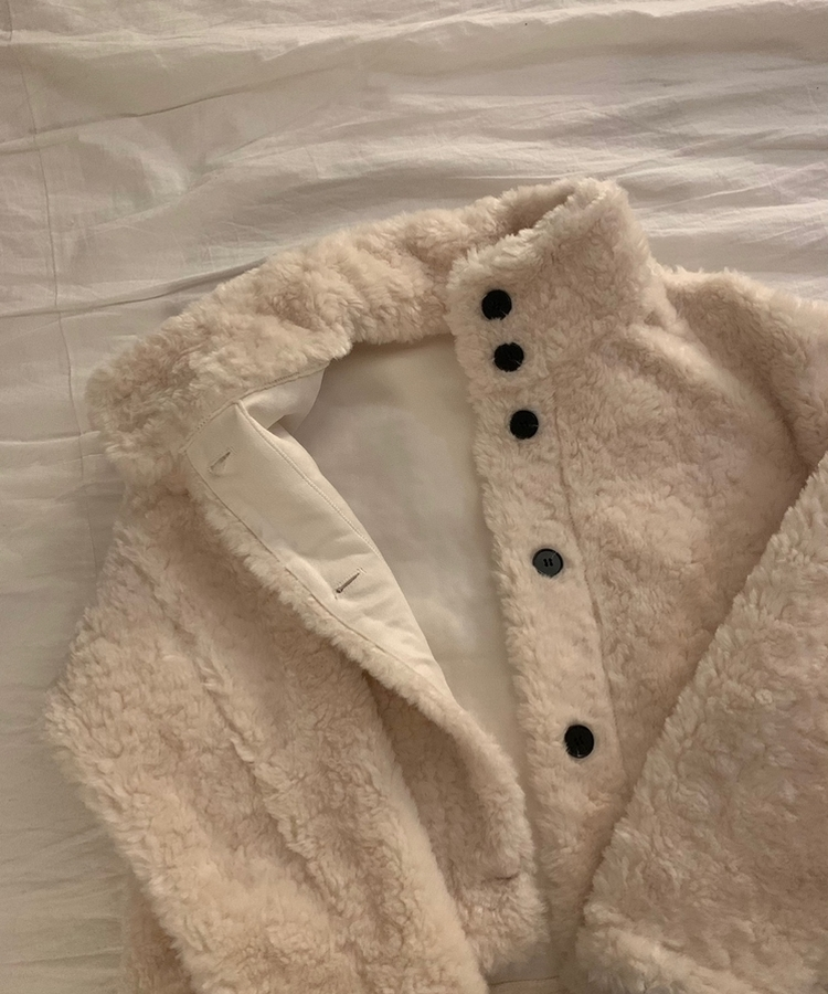 ハイネックボアショートコートジャケット