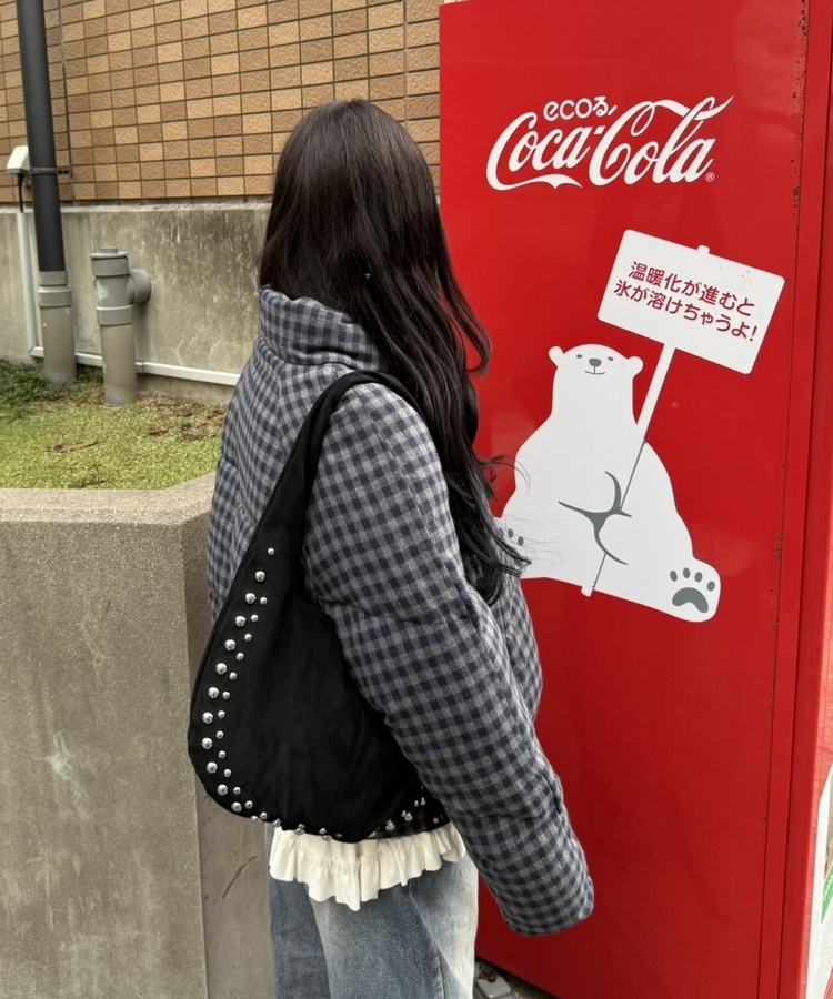 チェックダウン NAVY