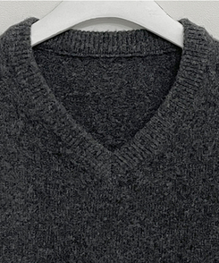 [V,라운드넥 선택]세미크롭핏라운드브이넥긴팔니트(10color)