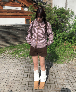 コーデュロイカジュアルホットパンツ BROWN