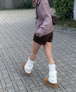 コーデュロイカジュアルホットパンツ BROWN