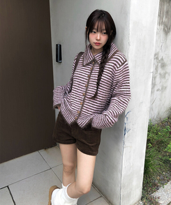 コーデュロイカジュアルホットパンツ BROWN