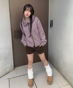 コーデュロイカジュアルホットパンツ BROWN