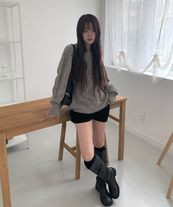 コーデュロイカジュアルホットパンツ BLACK