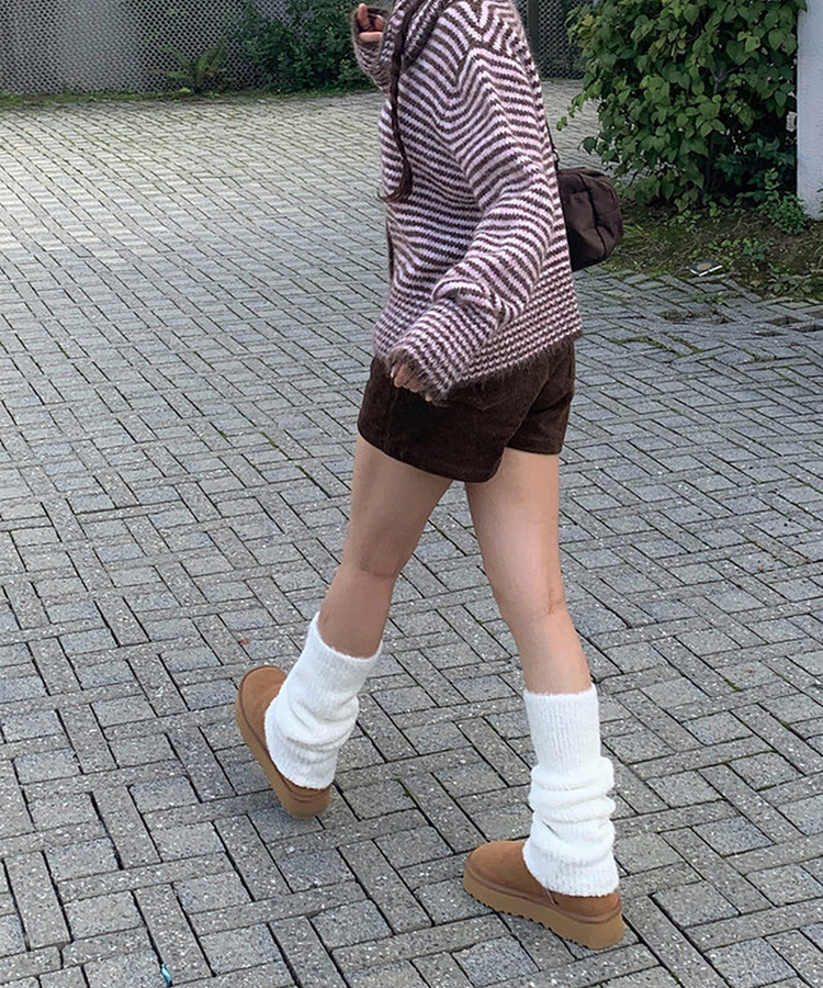 コーデュロイカジュアルホットパンツ BROWN