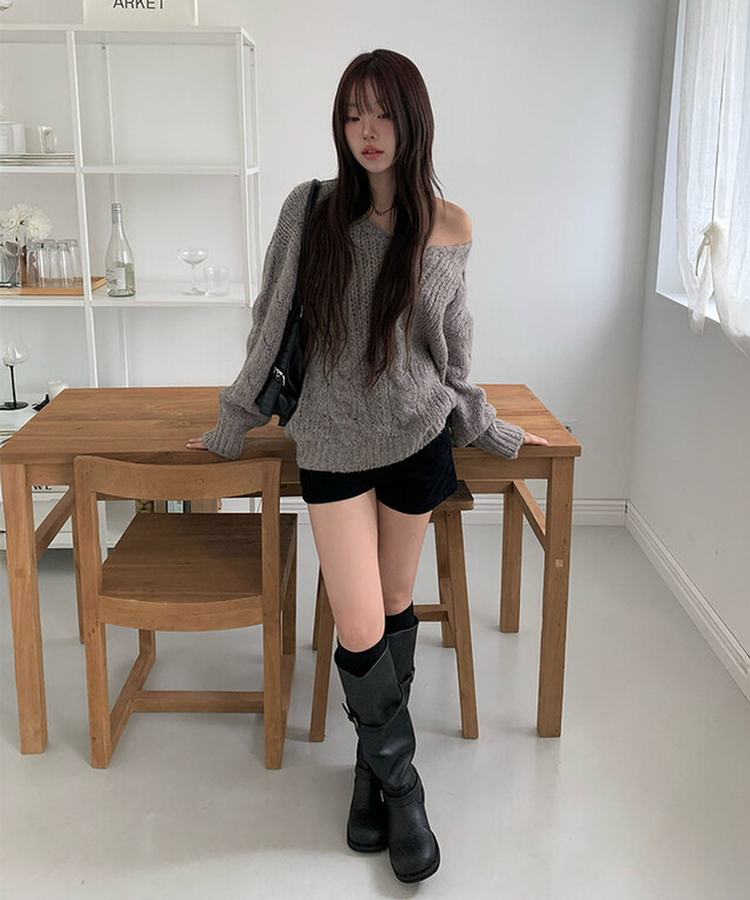 コーデュロイカジュアルホットパンツ BLACK