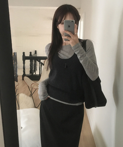 ホルターネックレイヤードキャミソールニット(5color)｜ニット｜韓国