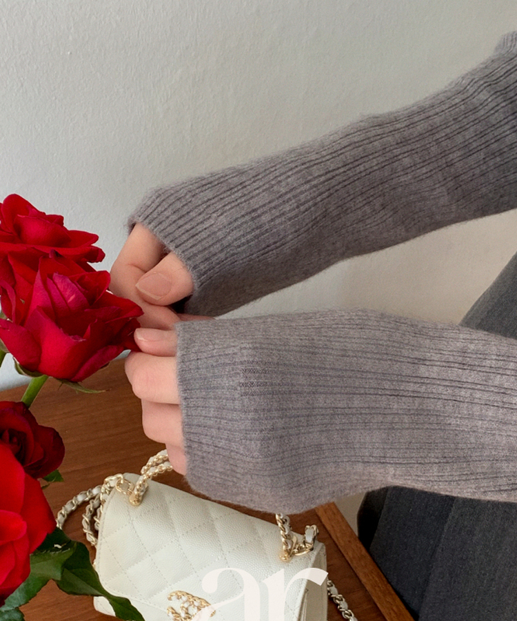 nt5191 (여리한쇄골라인/여성스러움UP) 오브텐 슬림 골지 언발 오프숄더 니트 CHARCOAL