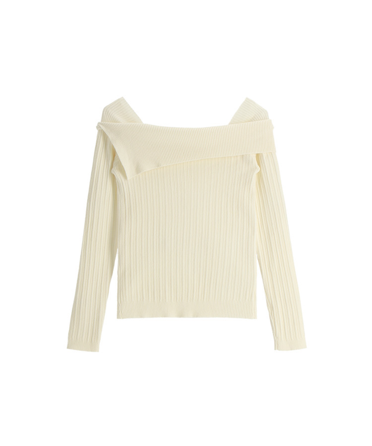 nt5191 (여리한쇄골라인/여성스러움UP) 오브텐 슬림 골지 언발 오프숄더 니트