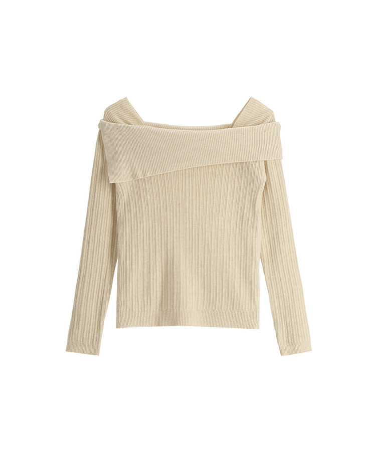 nt5191 (여리한쇄골라인/여성스러움UP) 오브텐 슬림 골지 언발 오프숄더 니트