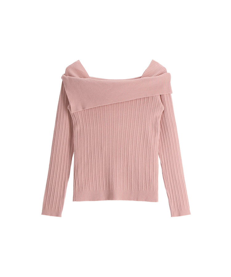 nt5191 (여리한쇄골라인/여성스러움UP) 오브텐 슬림 골지 언발 오프숄더 니트