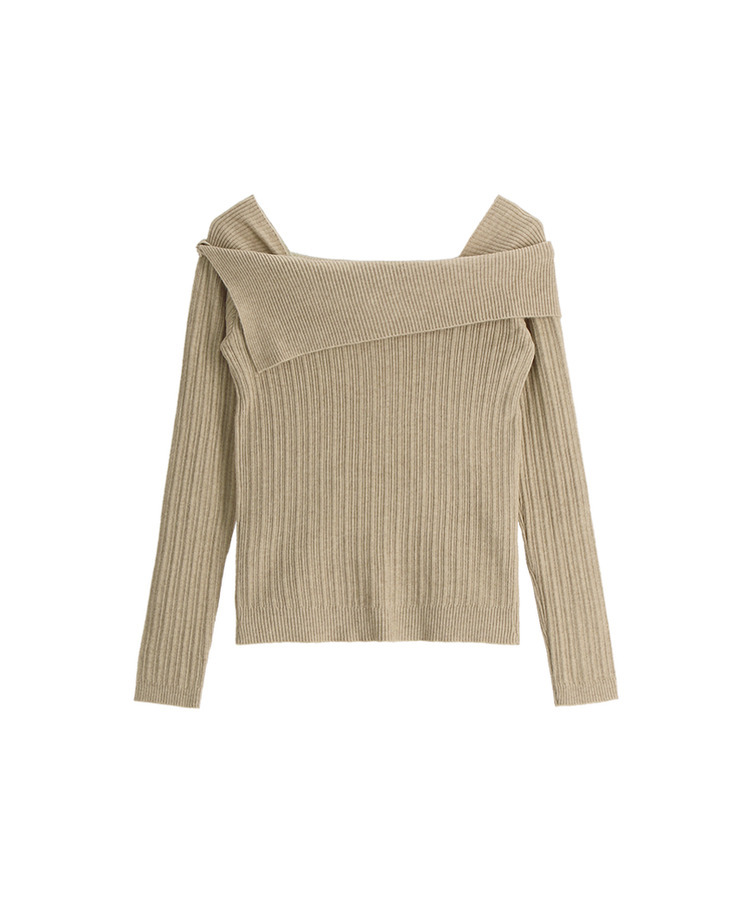 nt5191 (여리한쇄골라인/여성스러움UP) 오브텐 슬림 골지 언발 오프숄더 니트