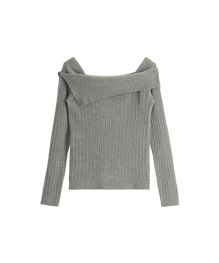 nt5191 (여리한쇄골라인/여성스러움UP) 오브텐 슬림 골지 언발 오프숄더 니트