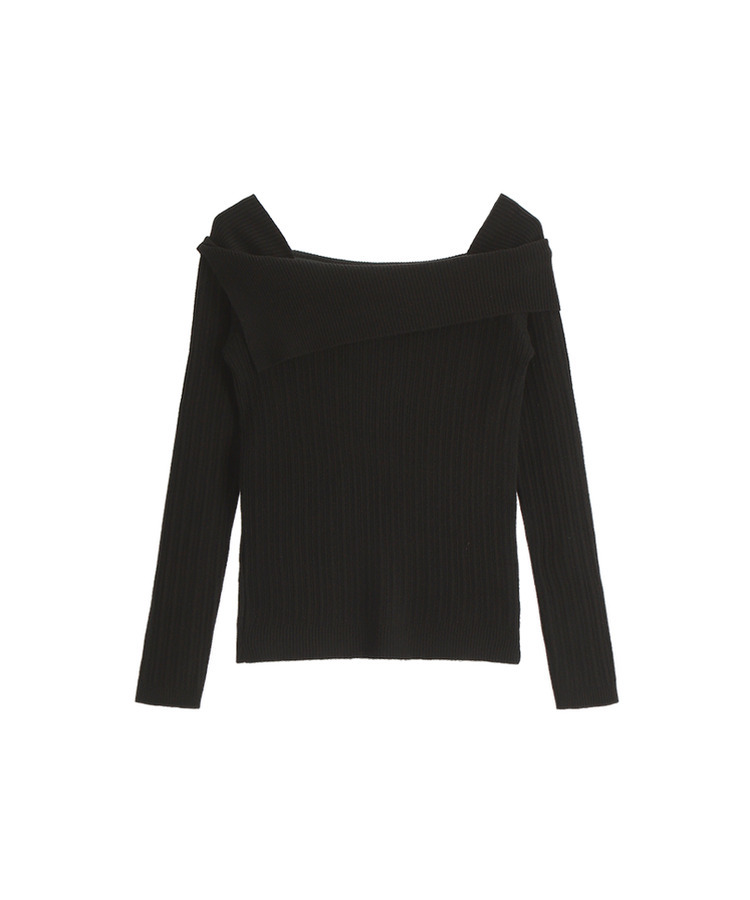 nt5191 (여리한쇄골라인/여성스러움UP) 오브텐 슬림 골지 언발 오프숄더 니트