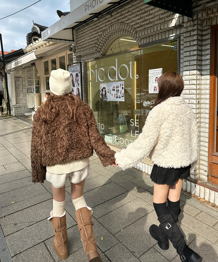 뽀글이 후리스 퍼 자켓