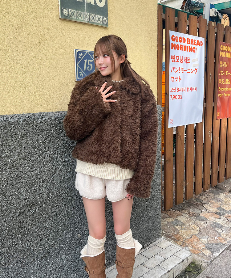 뽀글이 후리스 퍼 자켓