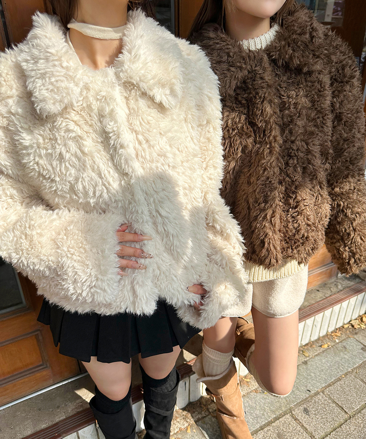 뽀글이 후리스 퍼 자켓