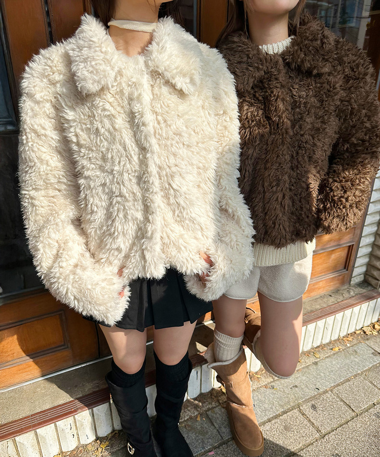 뽀글이 후리스 퍼 자켓