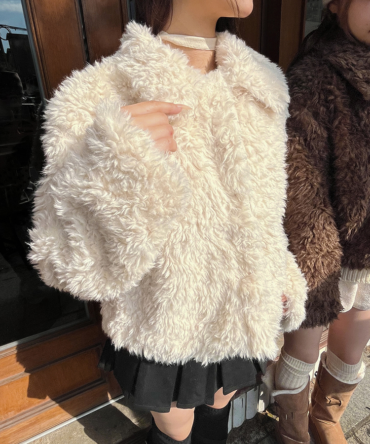 뽀글이 후리스 퍼 자켓