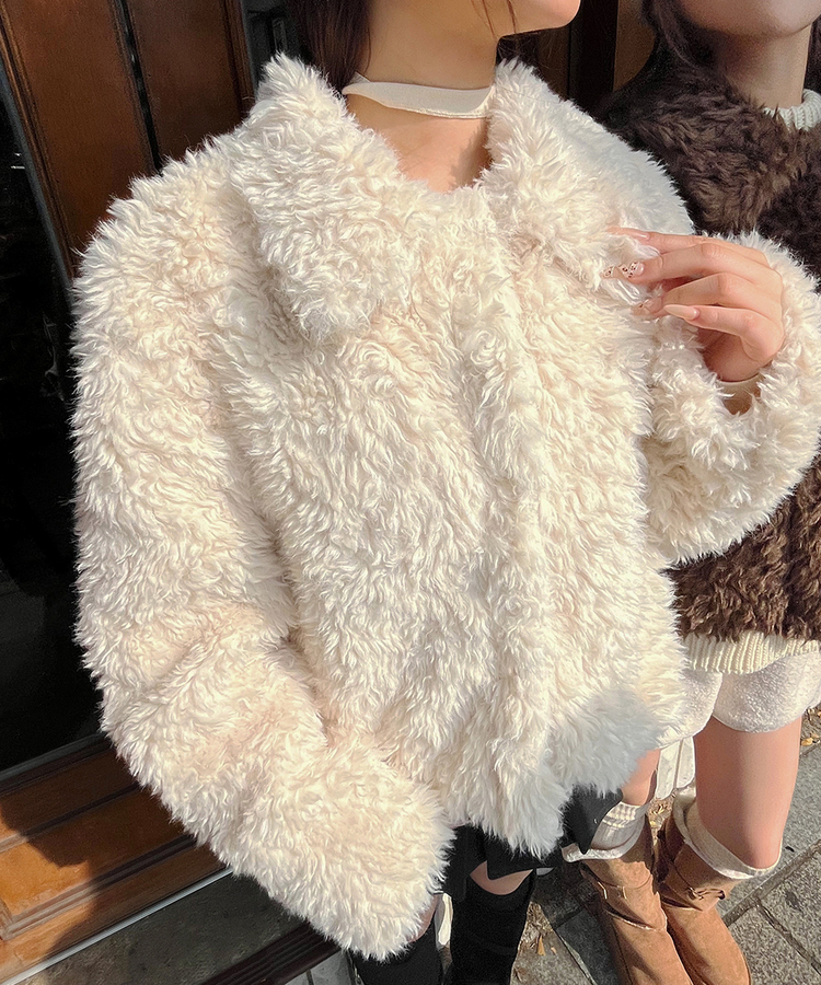 뽀글이 후리스 퍼 자켓