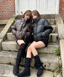 밴딩 숏 패딩 블랙