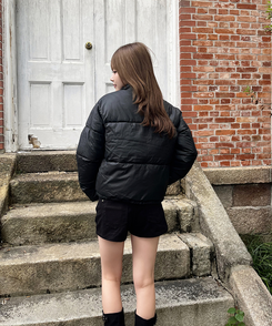 밴딩 숏 패딩 블랙