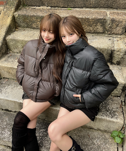 밴딩 숏 패딩 모카