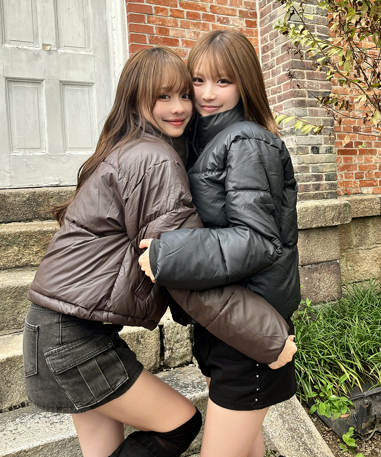 밴딩 숏 패딩 블랙