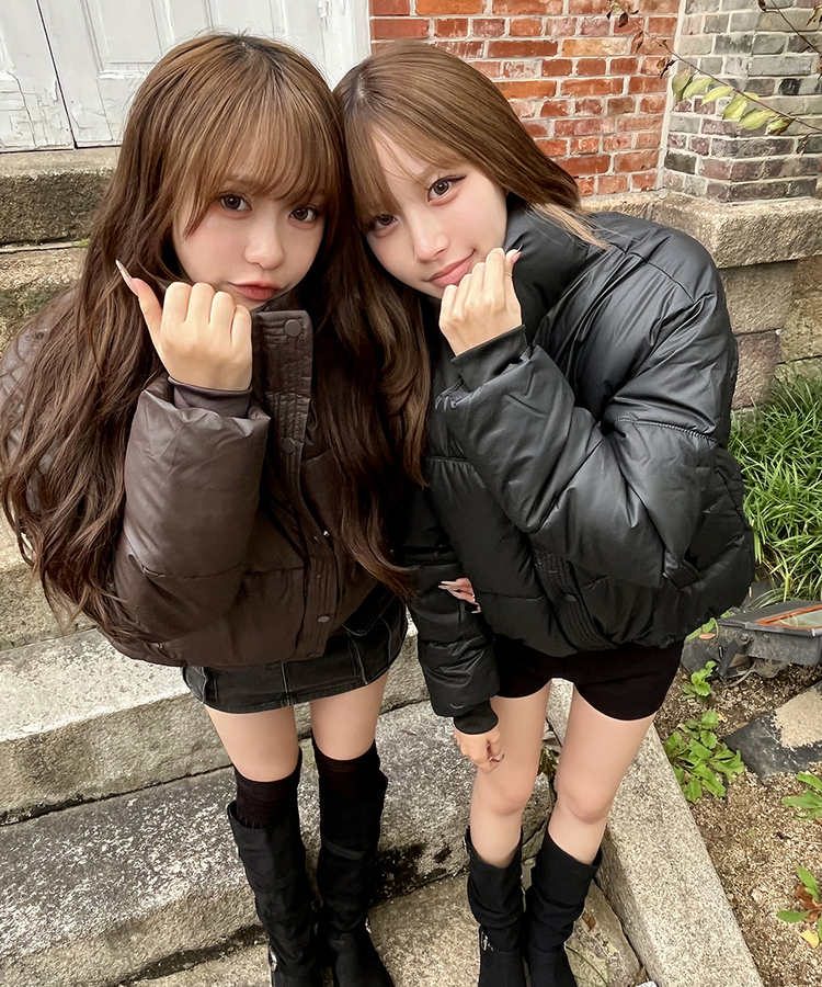 밴딩 숏 패딩 블랙