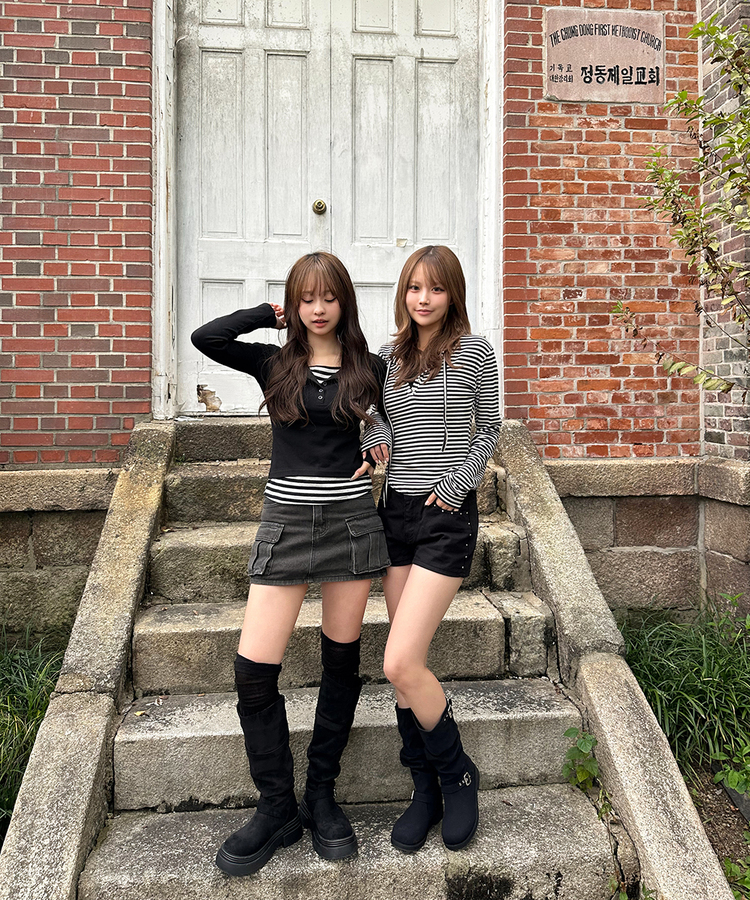 スタッズショートパンツ BLACK