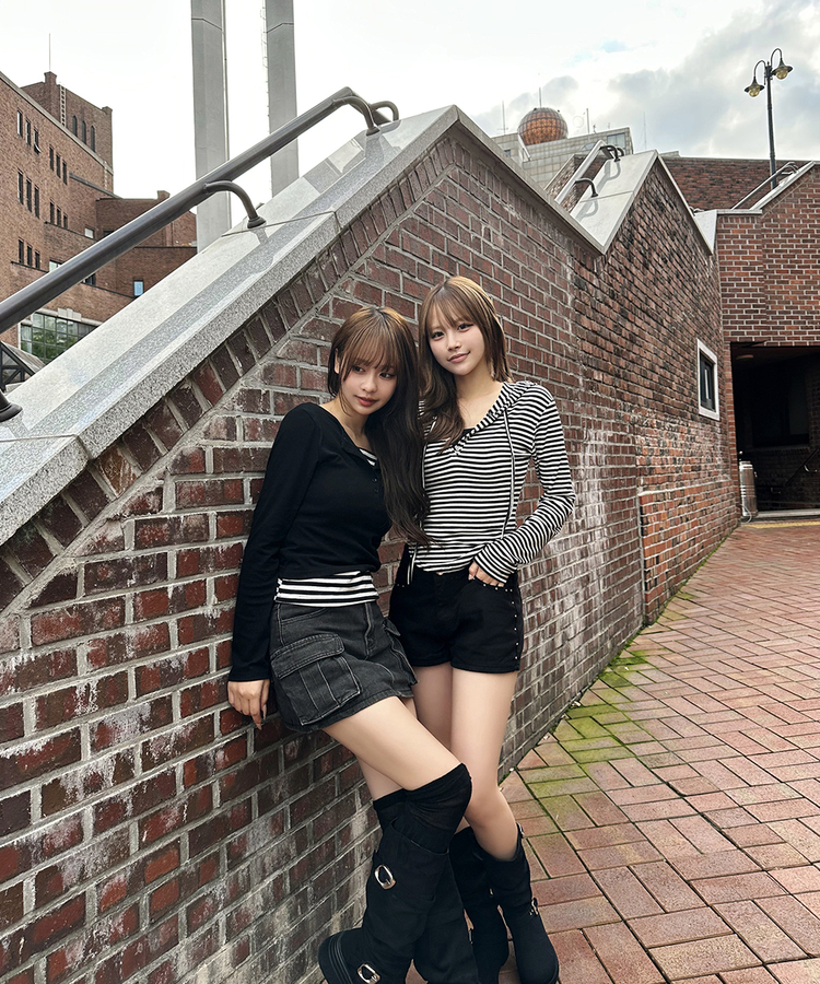 スタッズショートパンツ BLACK