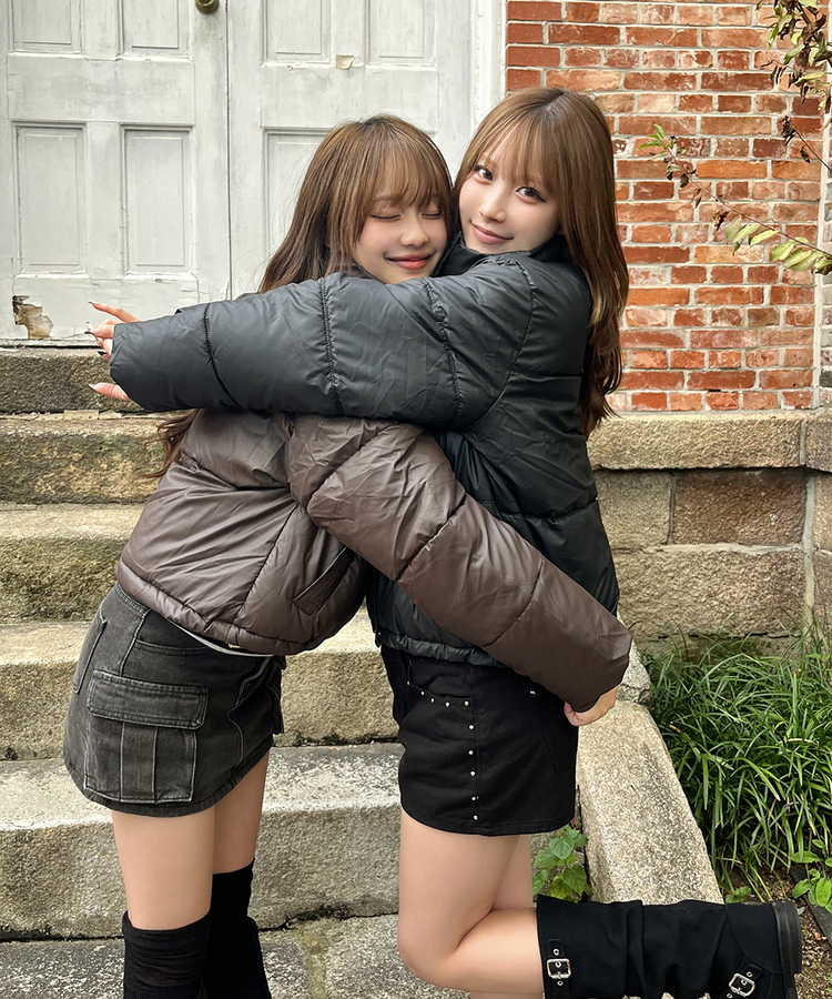 워싱 데님 미니 스커트 벨트세트 블랙