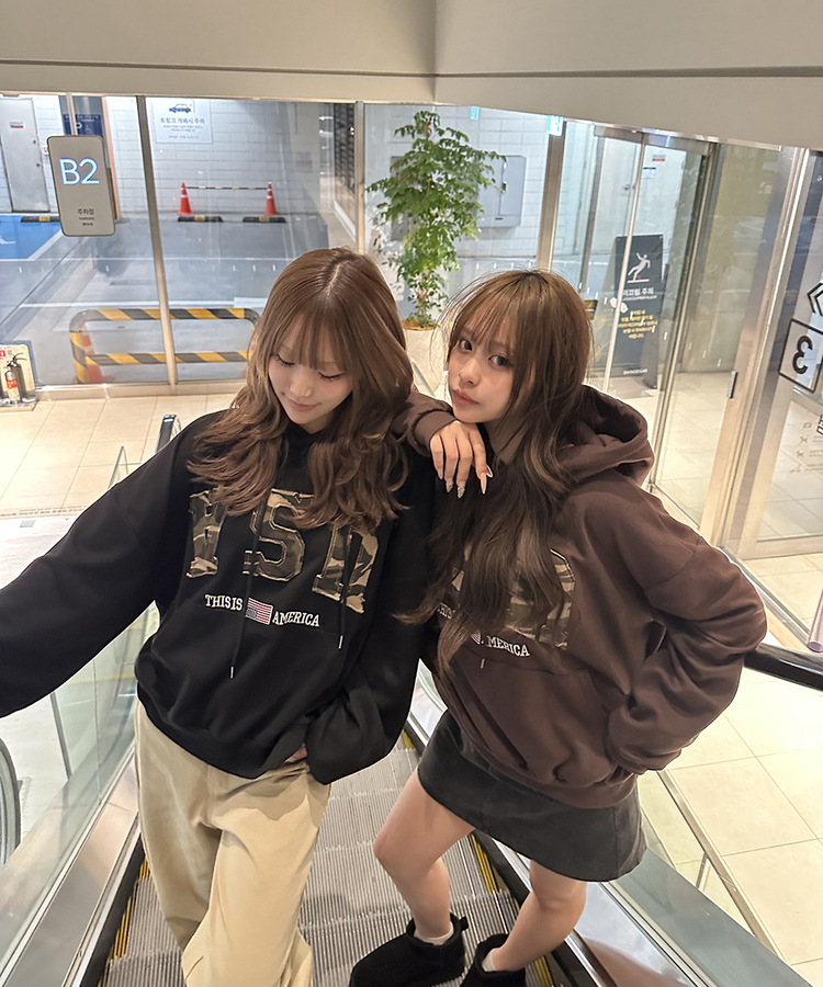 USAデザインパーカー BROWN