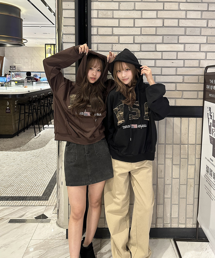 카모 USA 후드 블랙