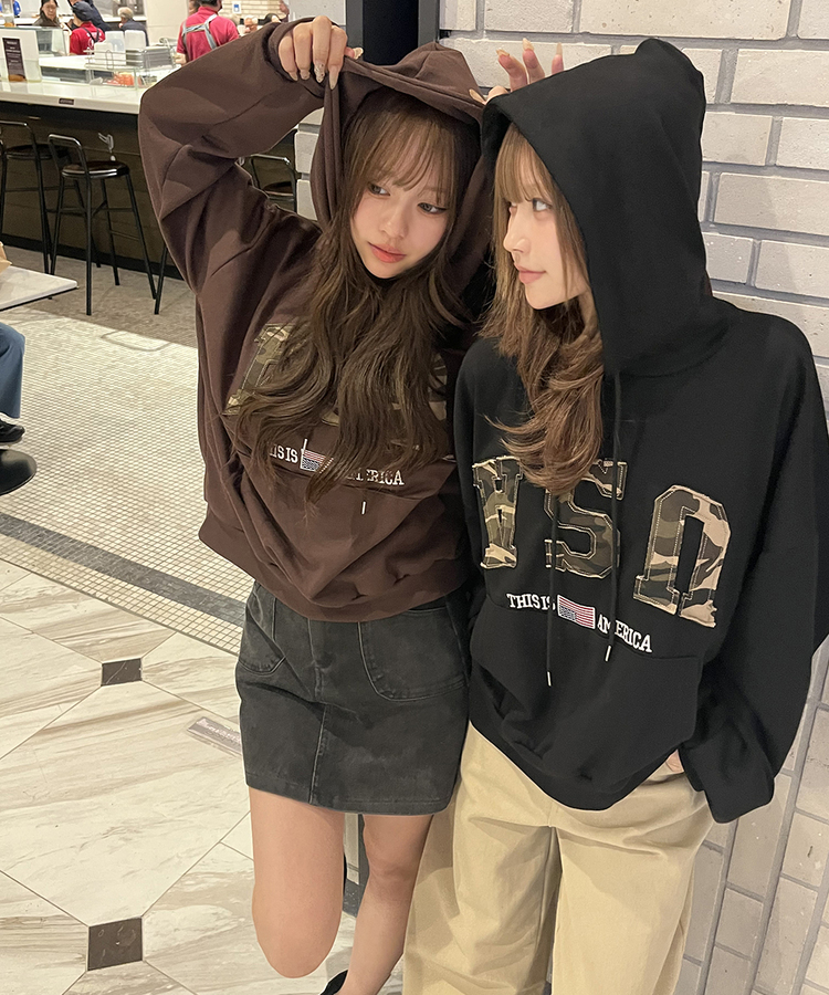 카모 USA 후드 블랙