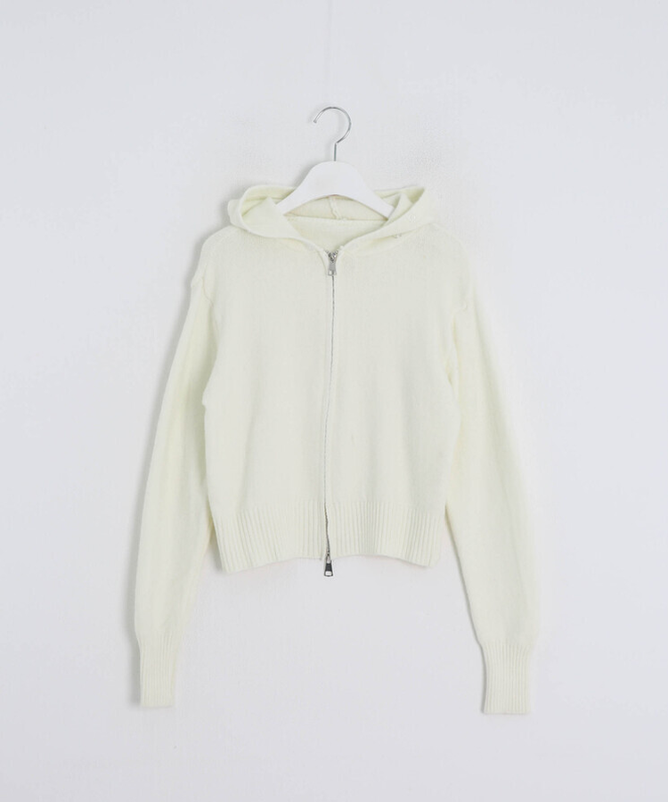 フェイクファーニットジップアップ