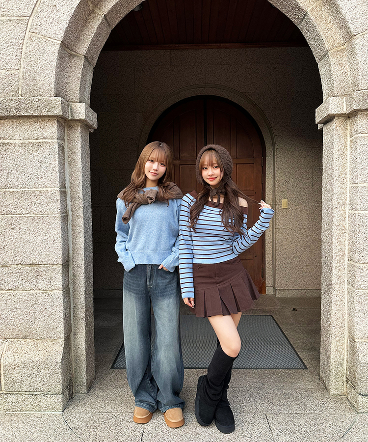 プリーツミニスカート BROWN