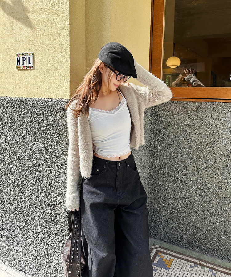 スタッズショルダーバッグ DARK BROWN