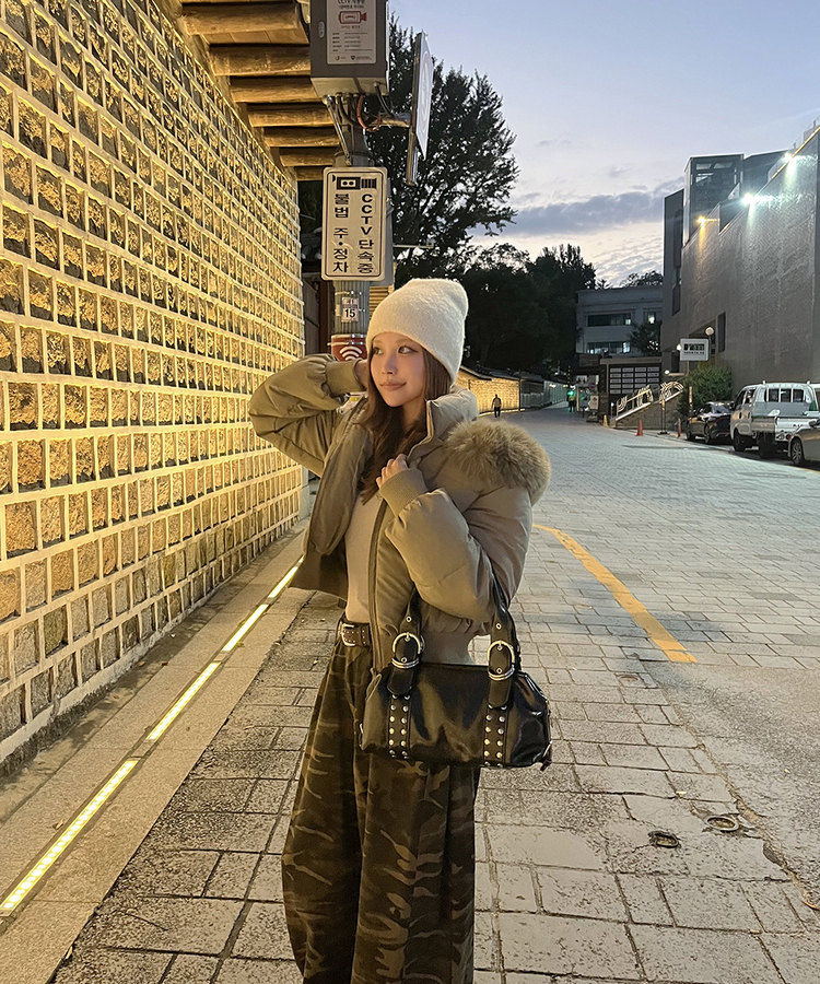 데일리 스터드 벨트 브라운