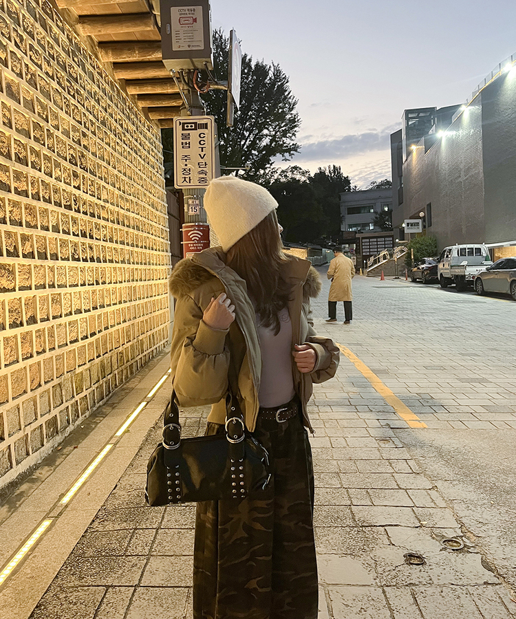 데일리 스터드 벨트 브라운