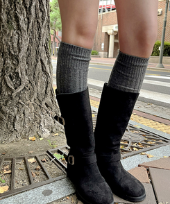 ニットニーハイソックス CHARCOAL