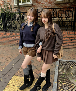 ニットニーハイソックス CHARCOAL