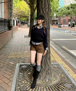 ニットニーハイソックス CHARCOAL