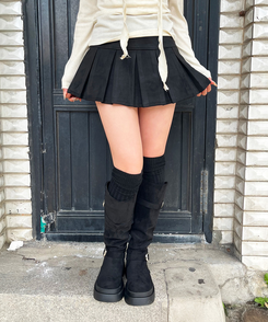 ニットニーハイソックス BLACK